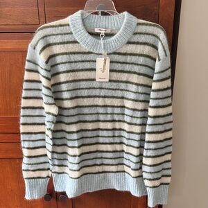 Madewell oversized Pullover Sweater in Aqua Multi Stripe